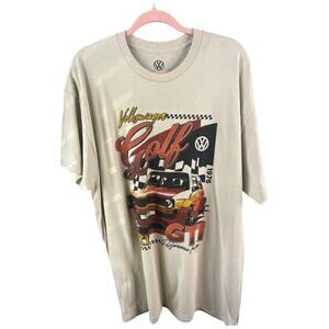 VolksWagen Licensed Golf GTI 1976 Car Oversized t-shirt 100% cotton Sand Med NWT